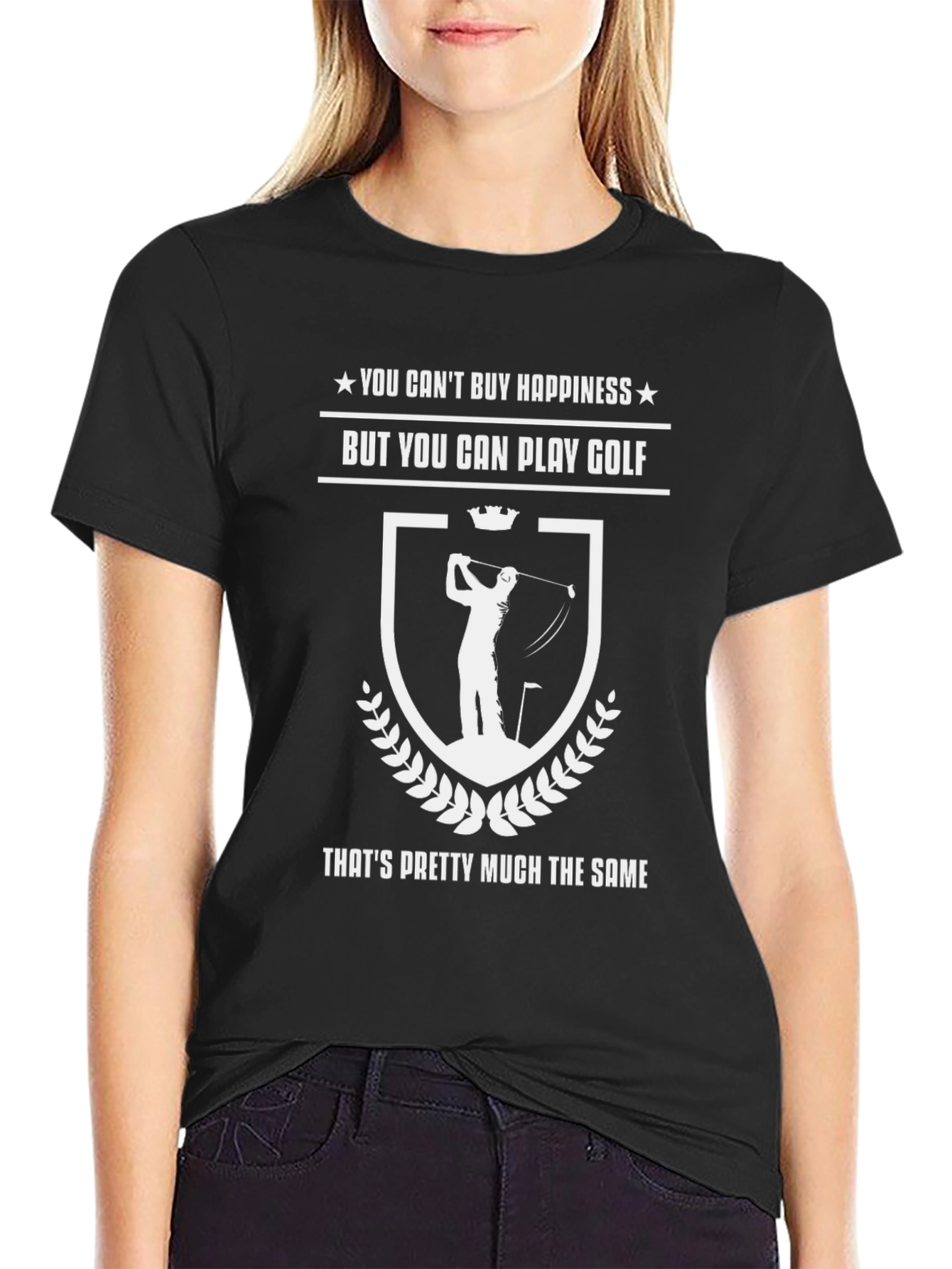 Golf Happiness Black T-Shirt