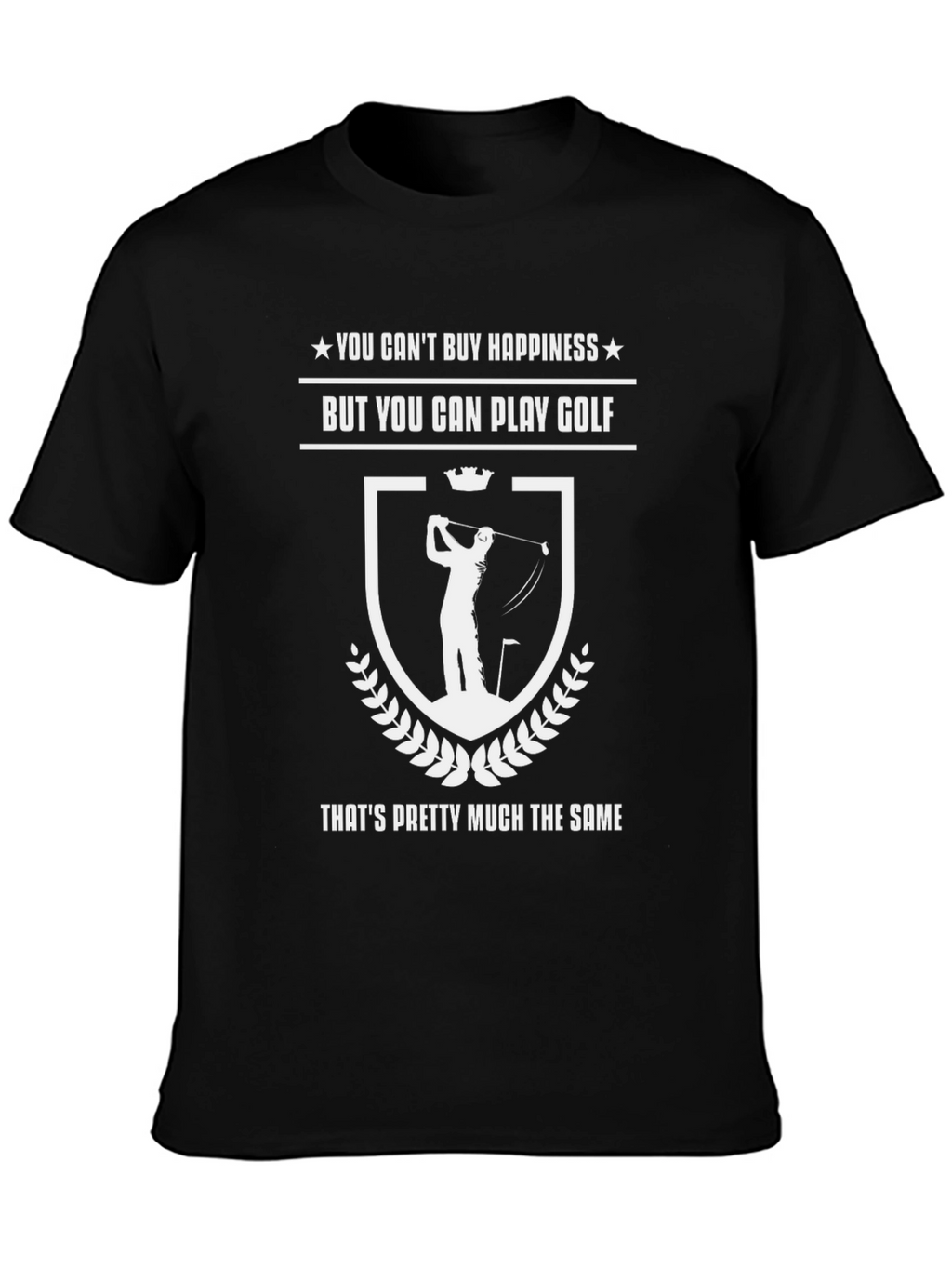 Golf Happiness Black T-Shirt