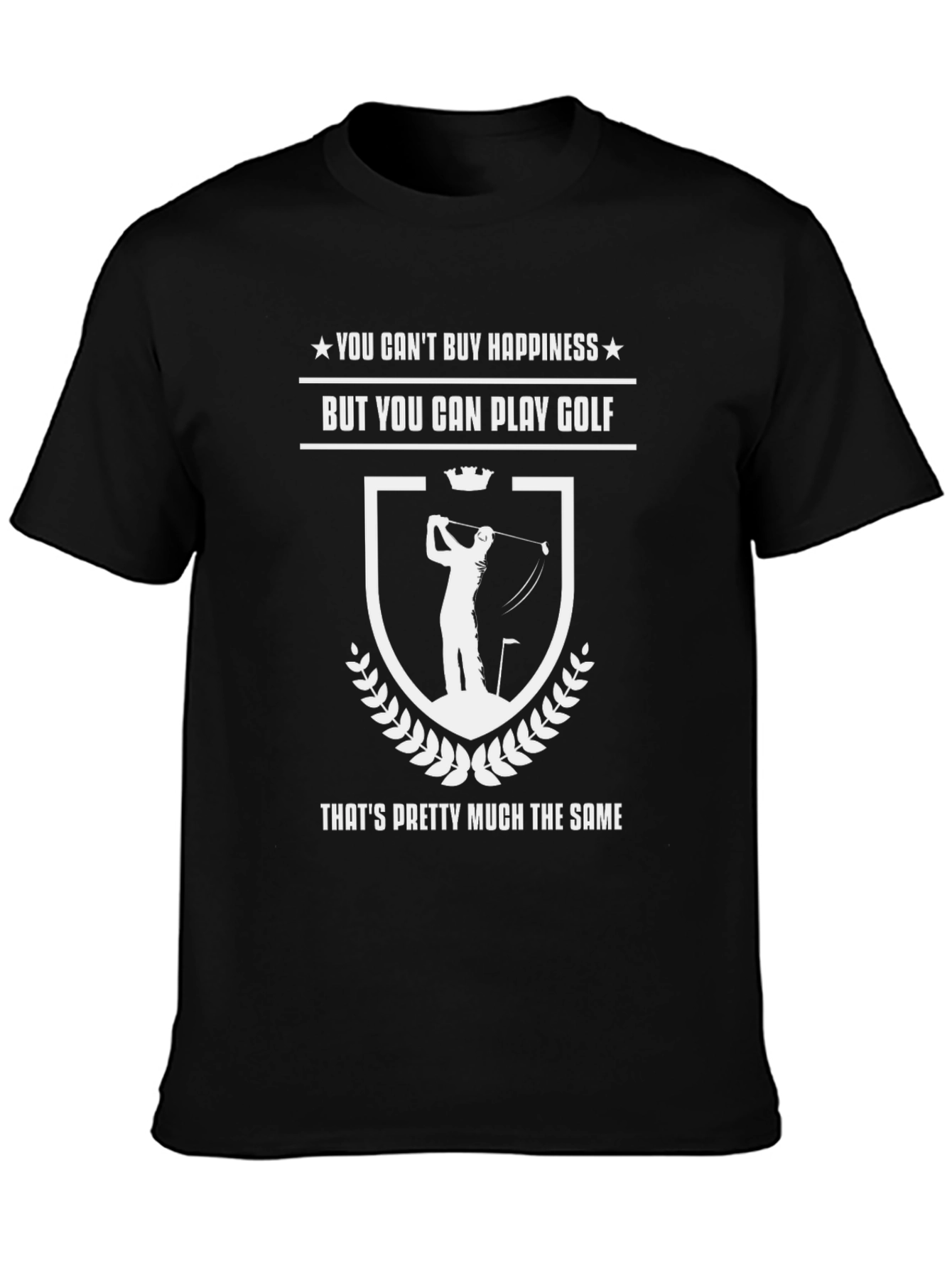 Golf Happiness Black T-Shirt