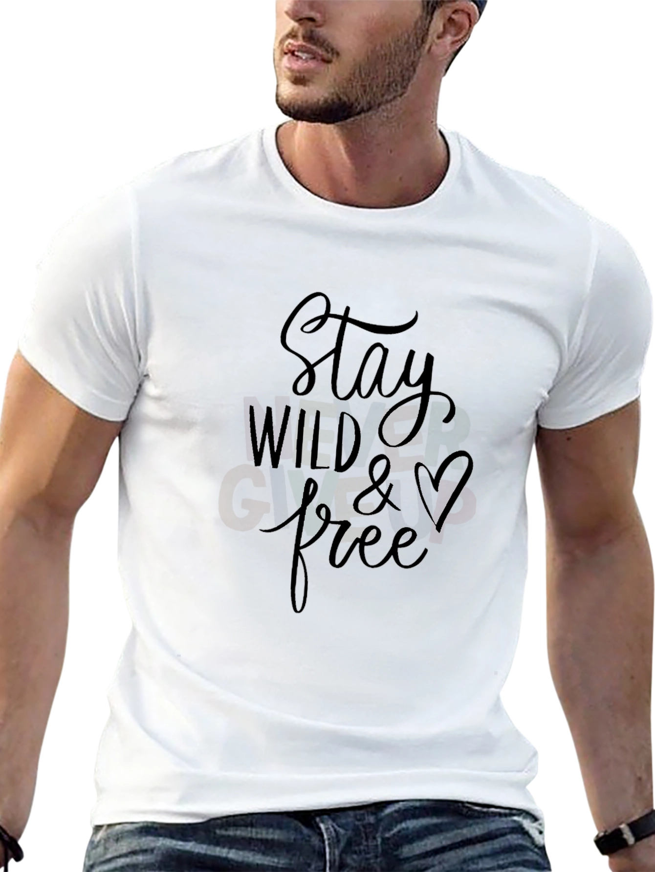 Stay Wild & Free Graphic Black T-Shirt