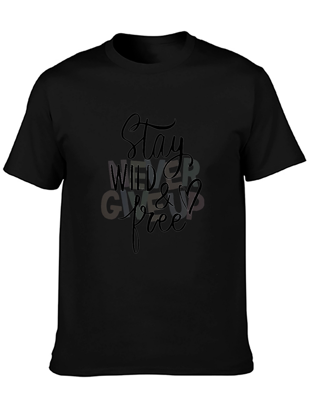 Stay Wild & Free Graphic Black T-Shirt