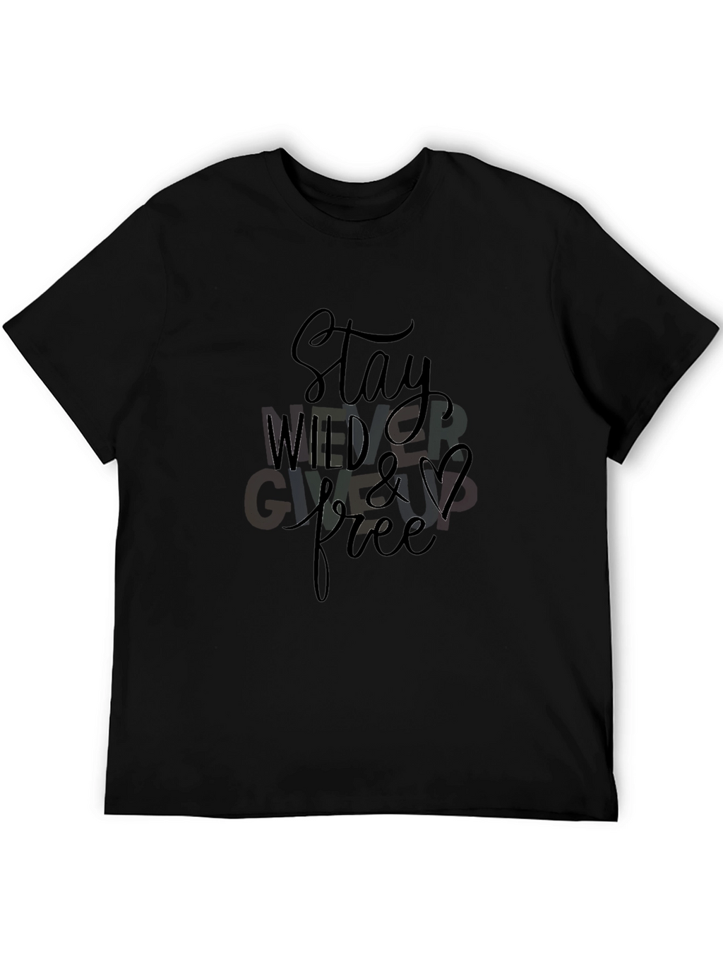 Stay Wild & Free Graphic Black T-Shirt