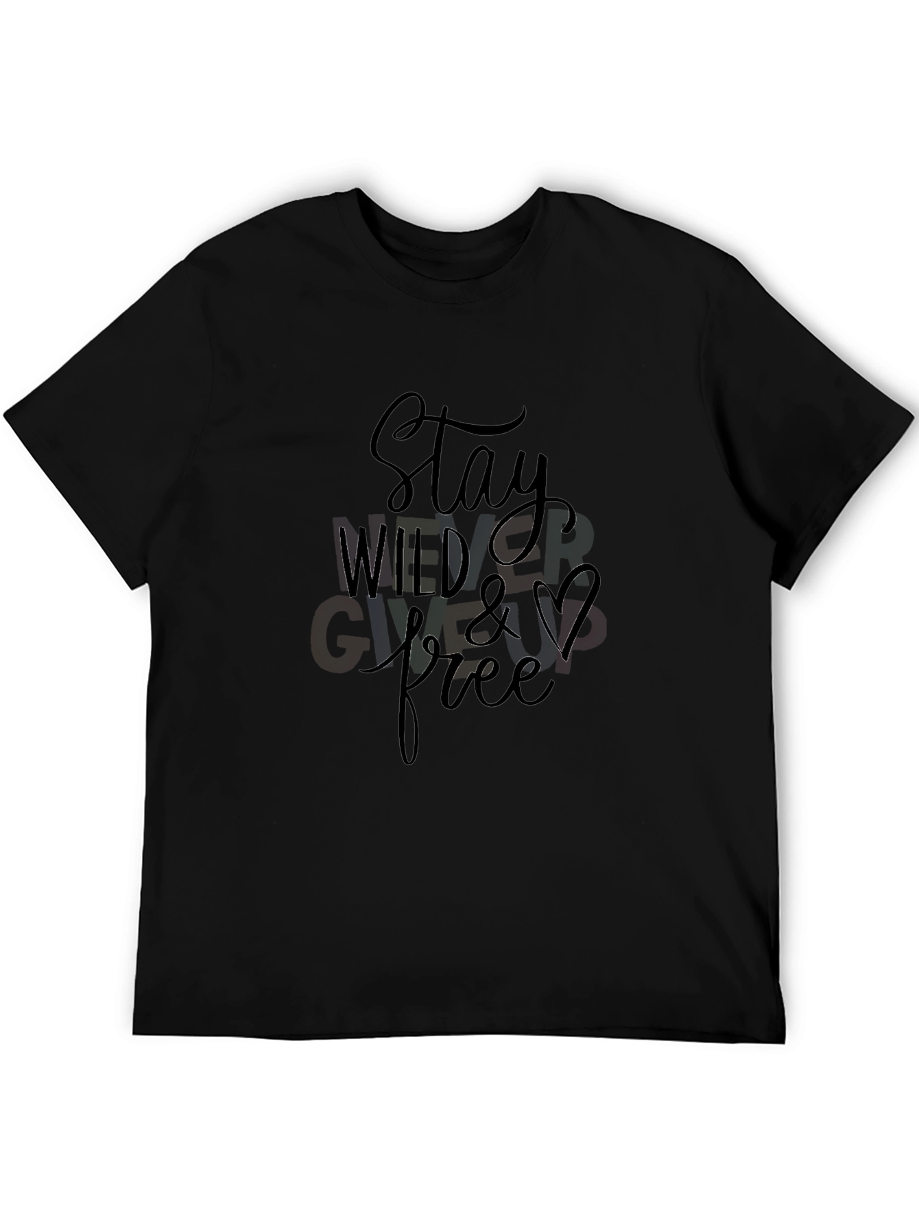 Stay Wild & Free Graphic Black T-Shirt