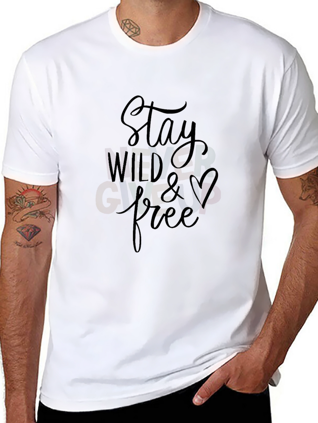 Stay Wild & Free Graphic Black T-Shirt