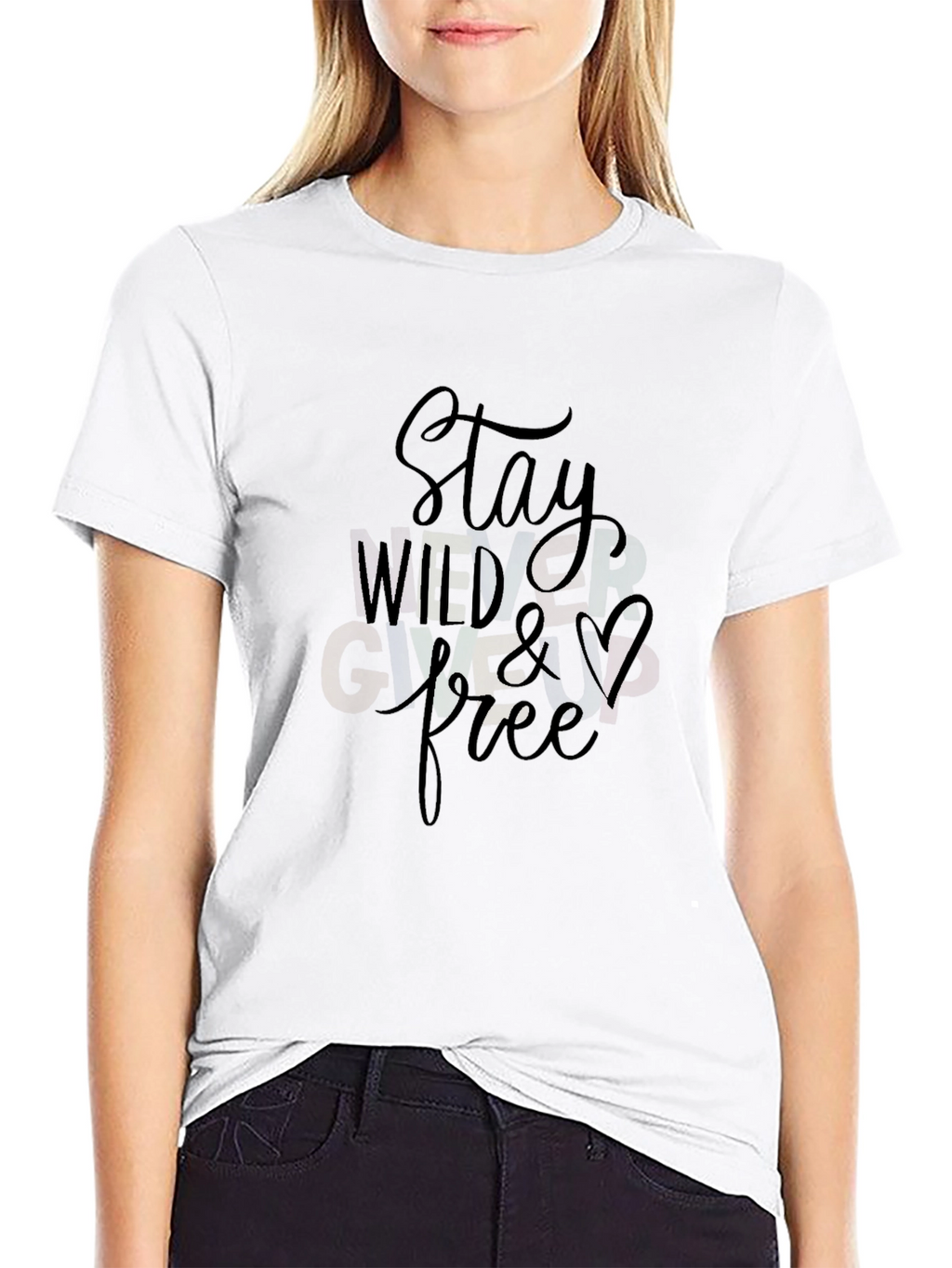 Stay Wild & Free Graphic Black T-Shirt