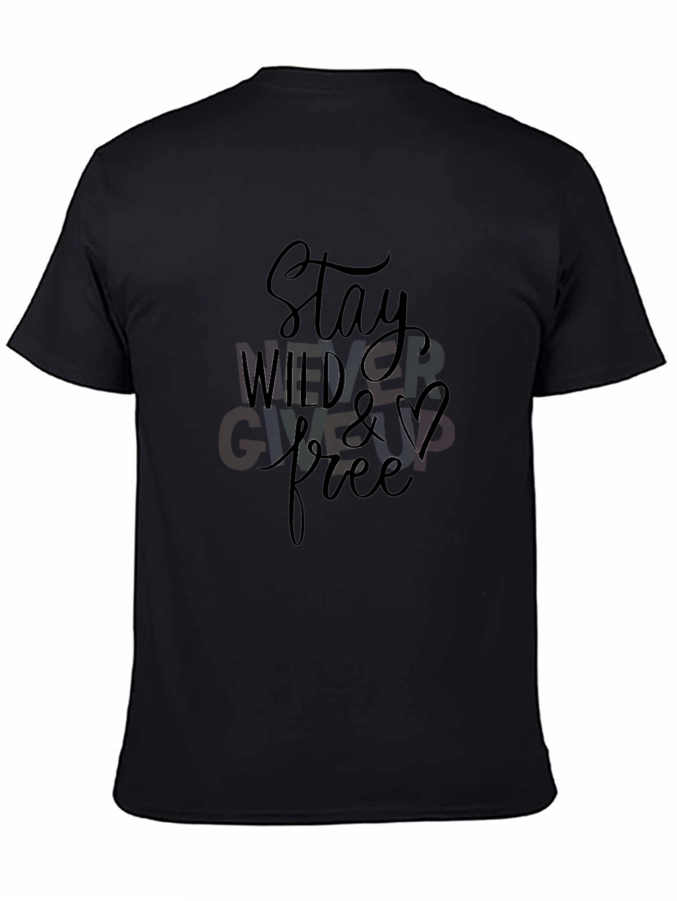 Stay Wild & Free Graphic Black T-Shirt