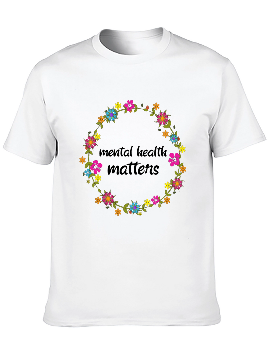 Mental Health Matters Floral Wreath Graphic Tee