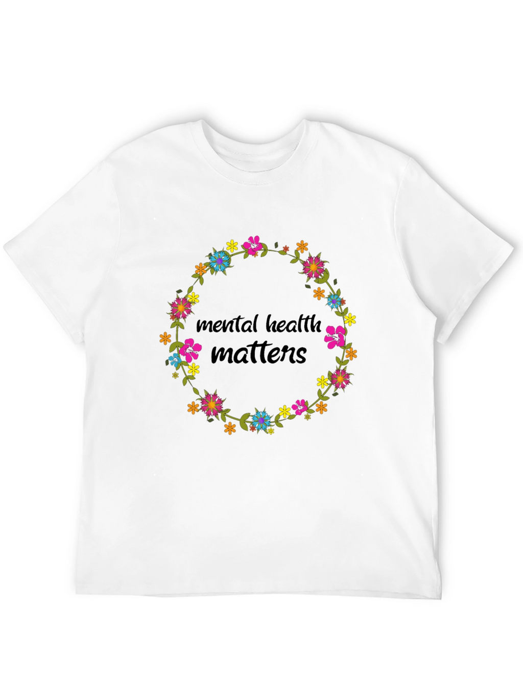 Mental Health Matters Floral Wreath Graphic Tee
