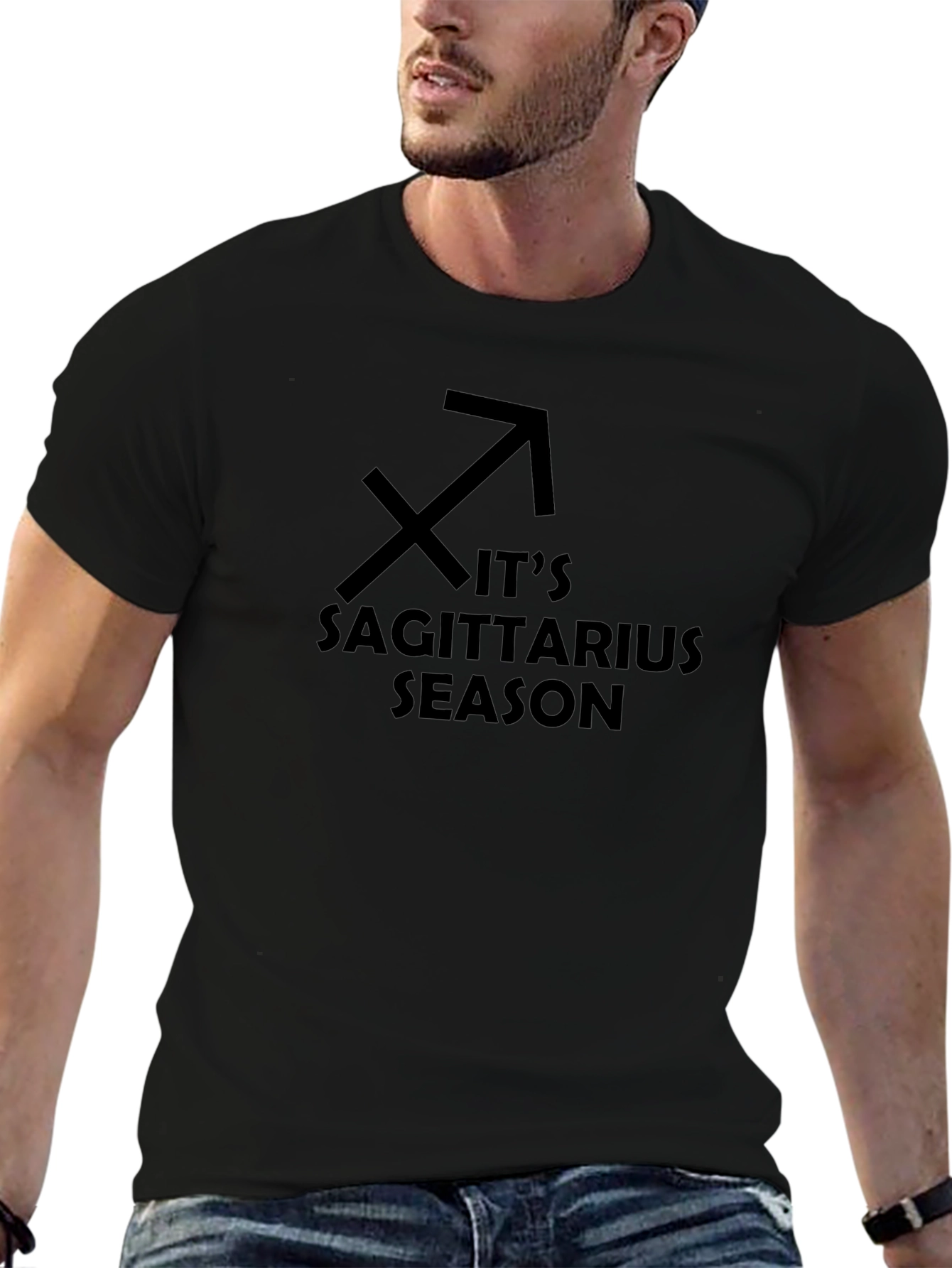 Its Sagittarius Season Black Tee
