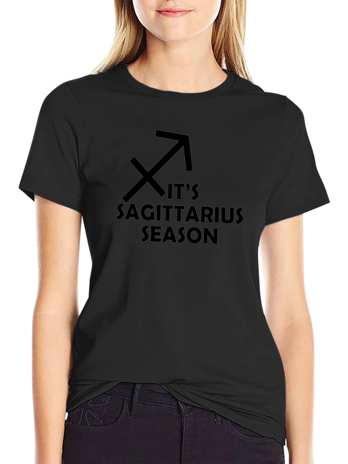 Its Sagittarius Season Black Tee