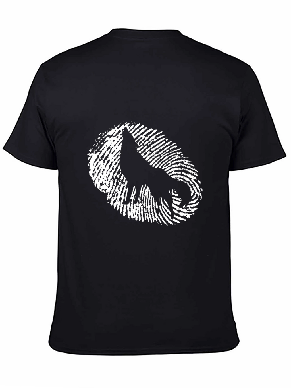 Wolf Fingerprint Graphic Tee - Cool Black T-Shirt