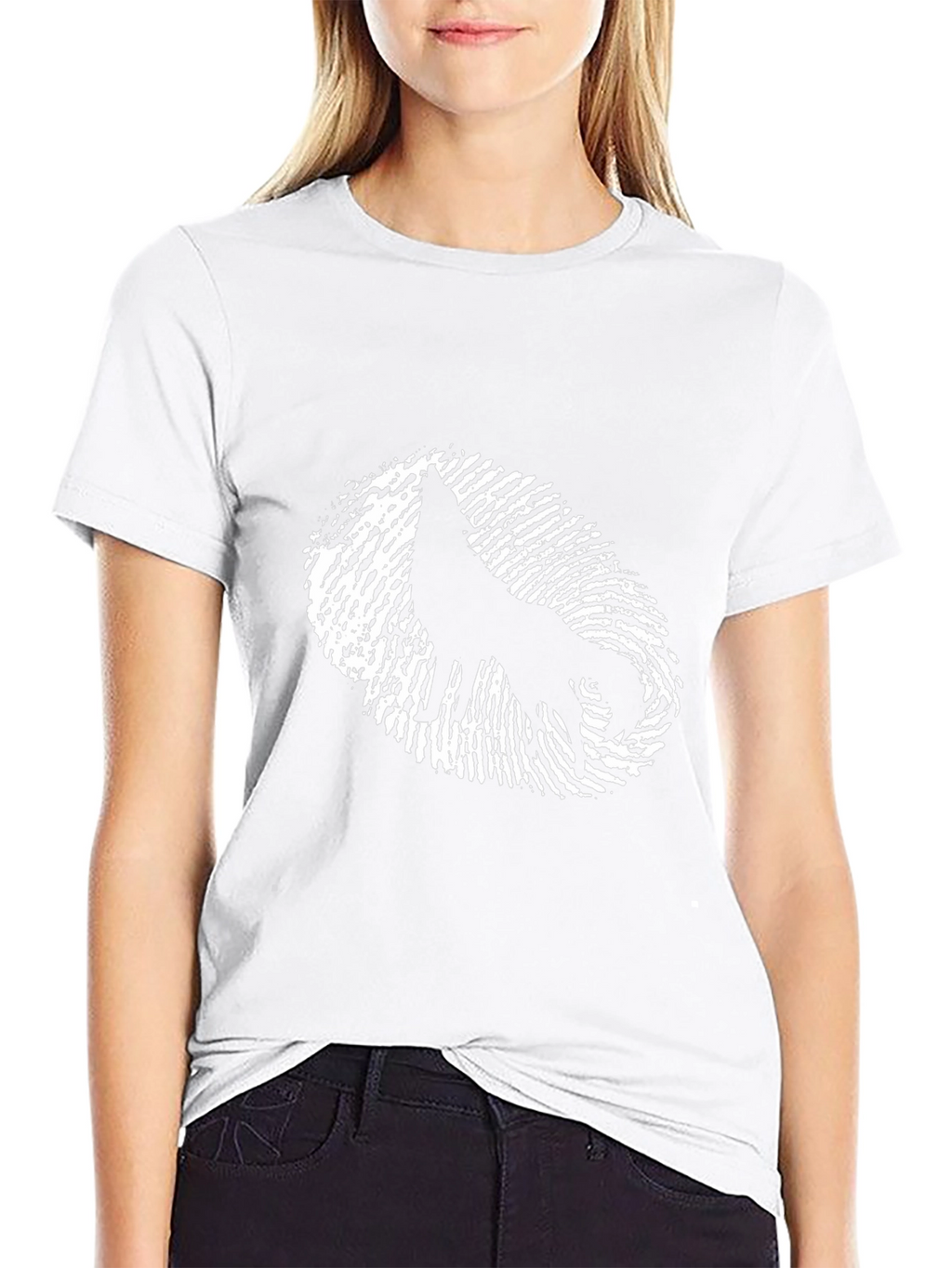 Wolf Fingerprint Graphic Tee - Cool Black T-Shirt