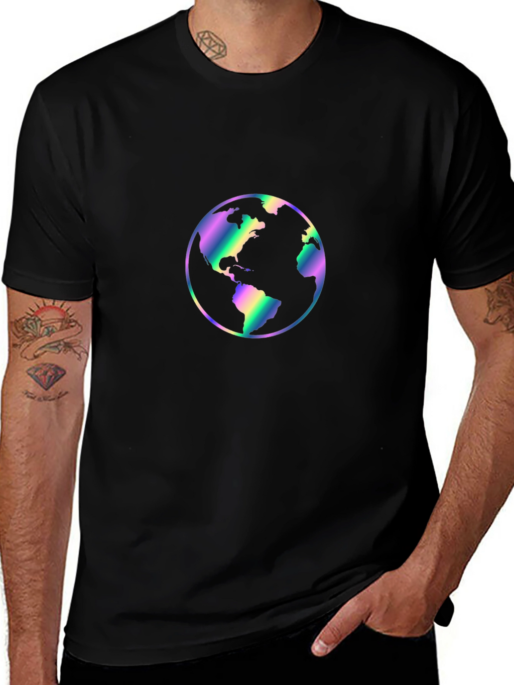 World Graphic Black T-Shirt