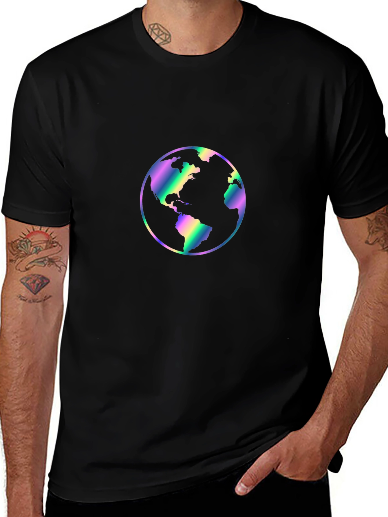 World Graphic Black T-Shirt