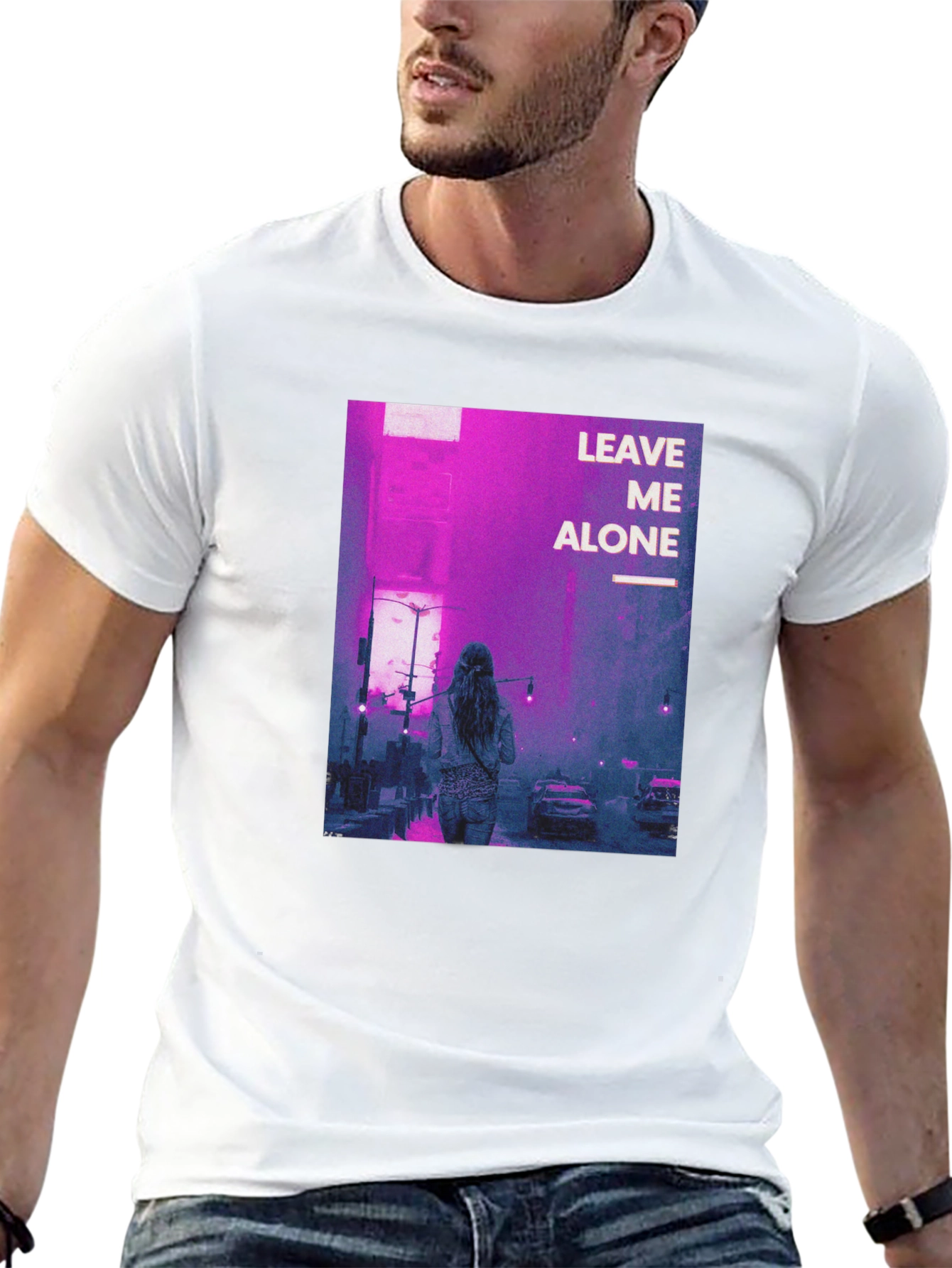 Leave Me Alone Graphic Black T-Shirt