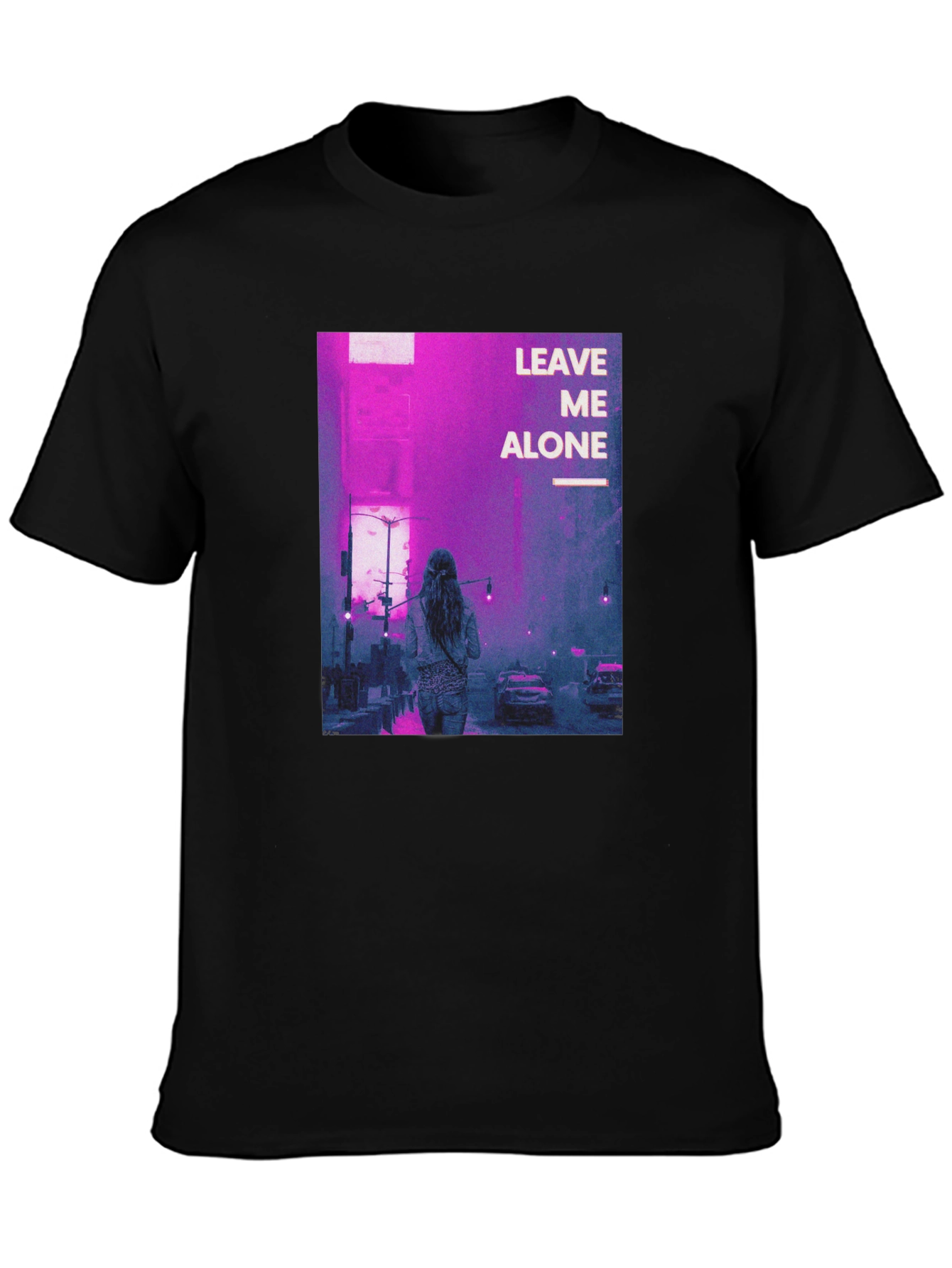 Leave Me Alone Graphic Black T-Shirt