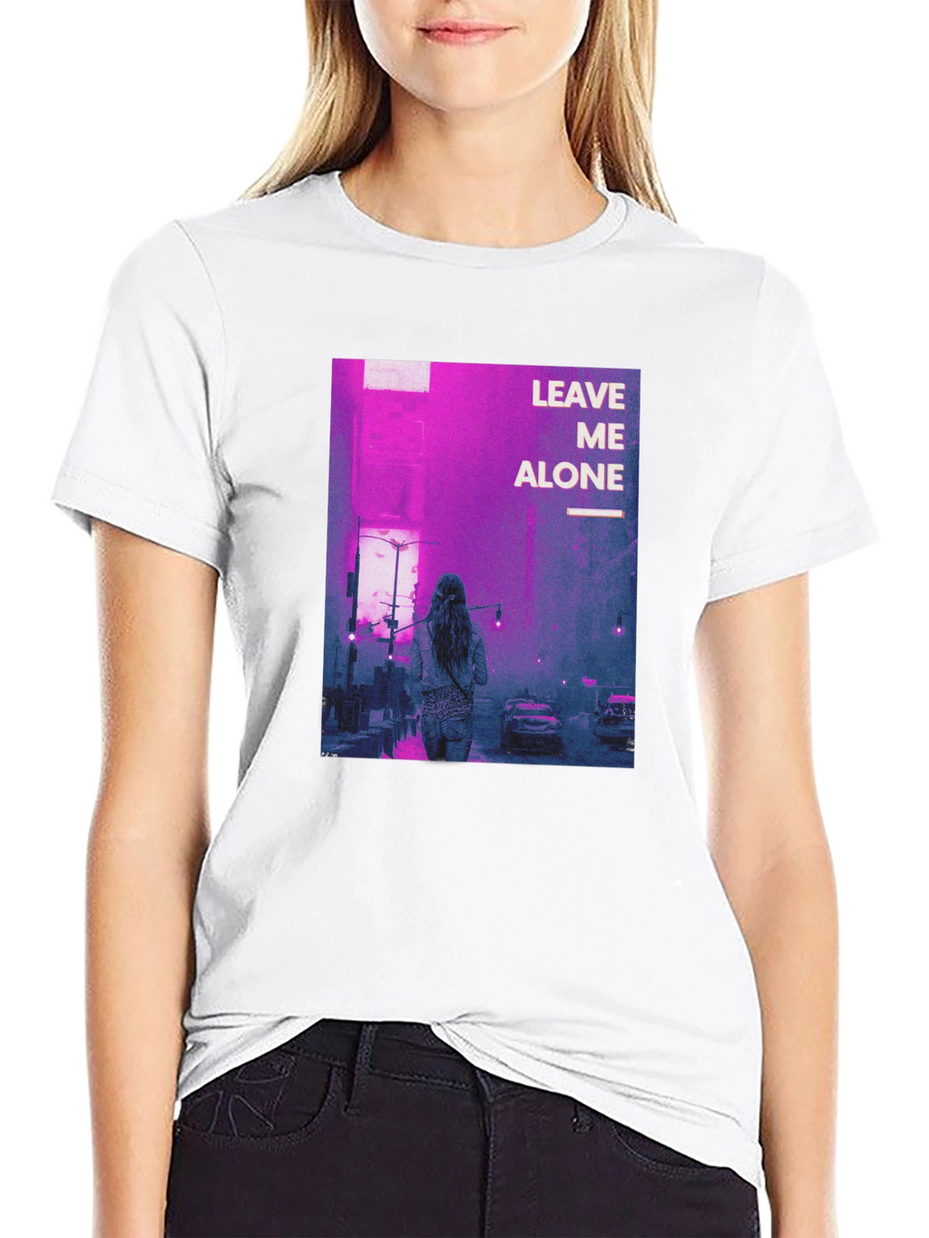 Leave Me Alone Graphic Black T-Shirt