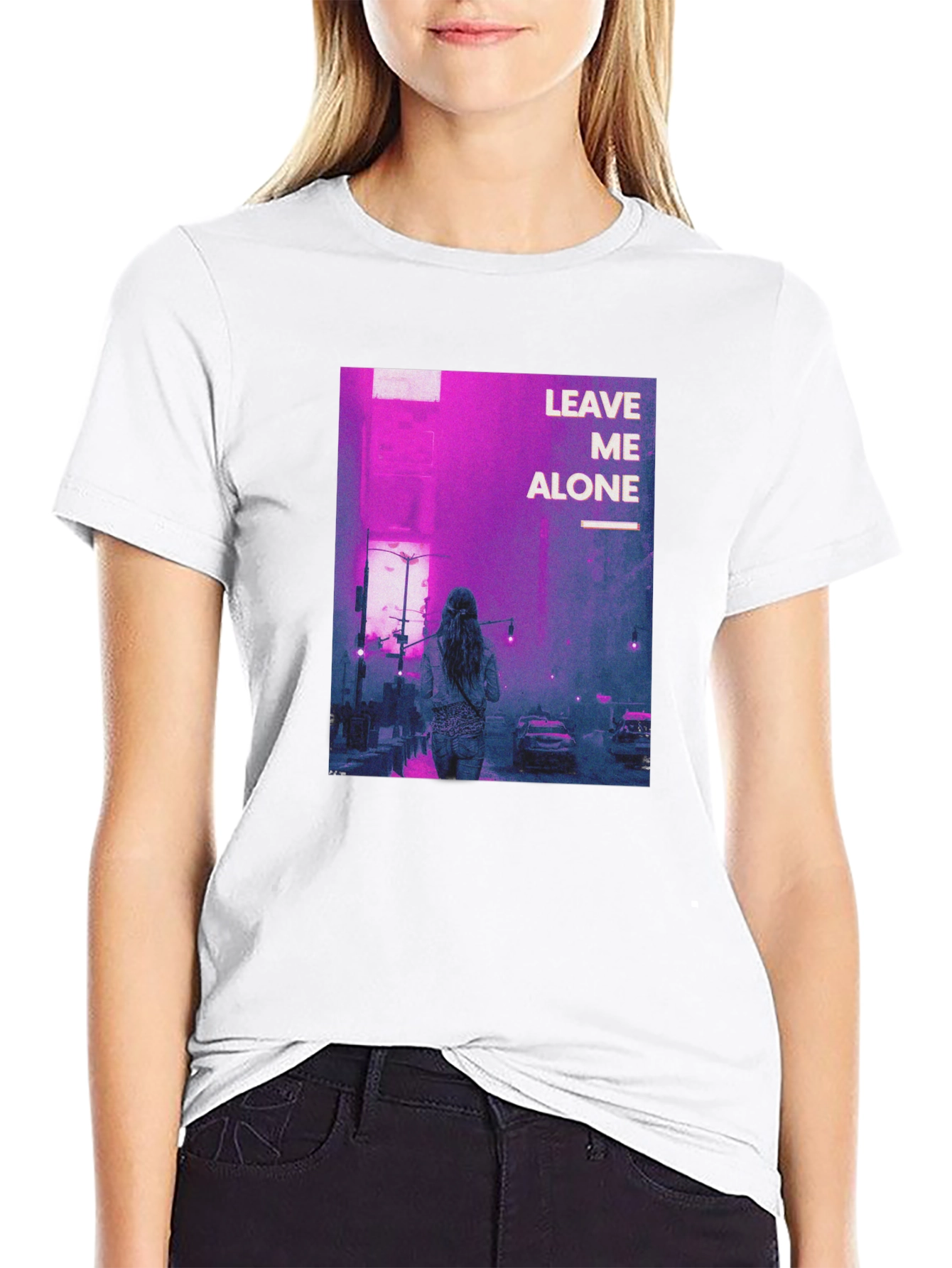 Leave Me Alone Graphic Black T-Shirt