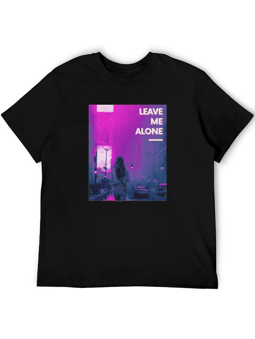 Leave Me Alone Graphic Black T-Shirt