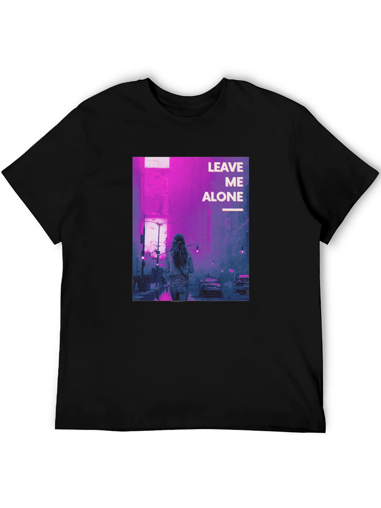 Leave Me Alone Graphic Black T-Shirt