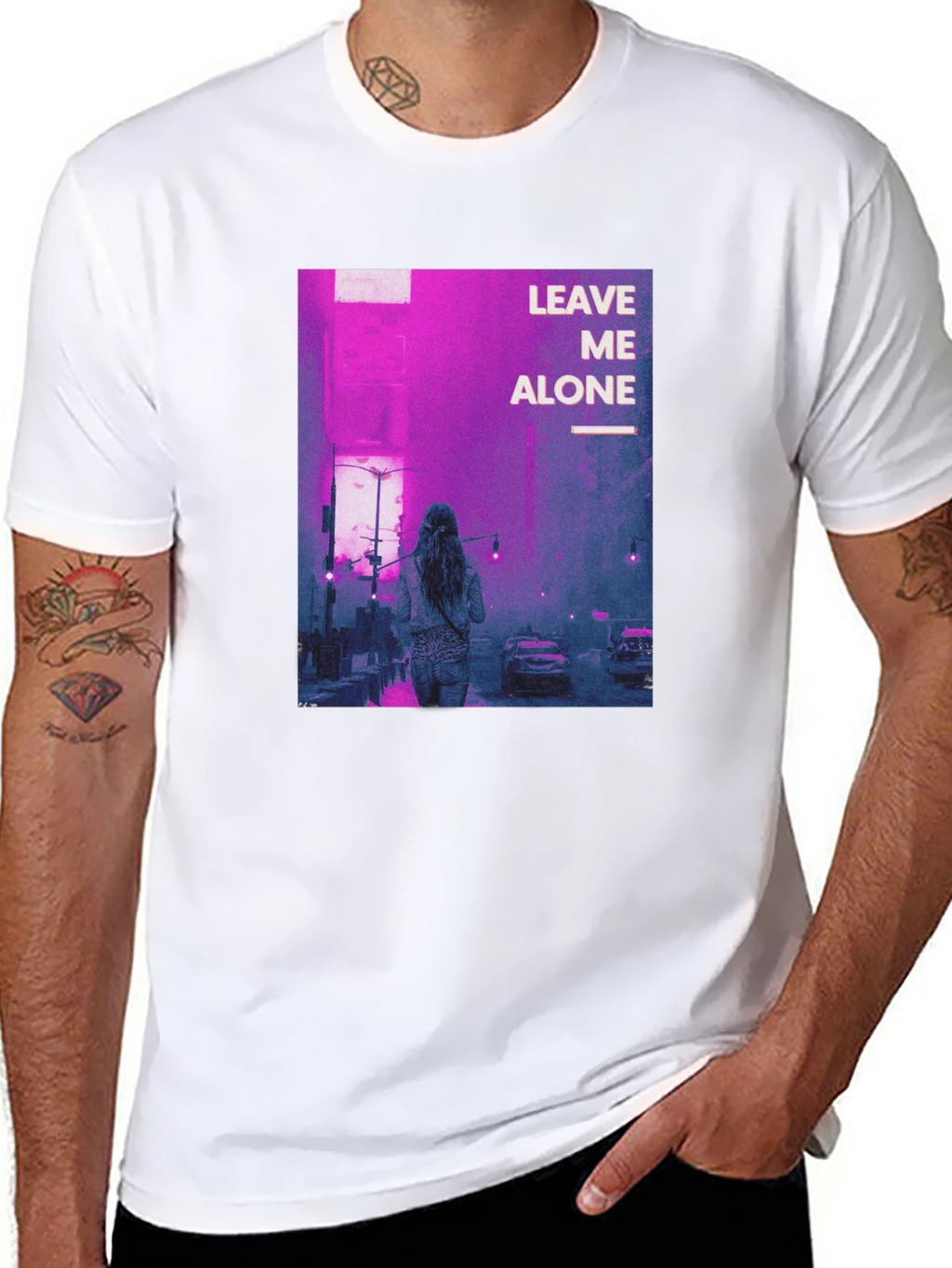 Leave Me Alone Graphic Black T-Shirt