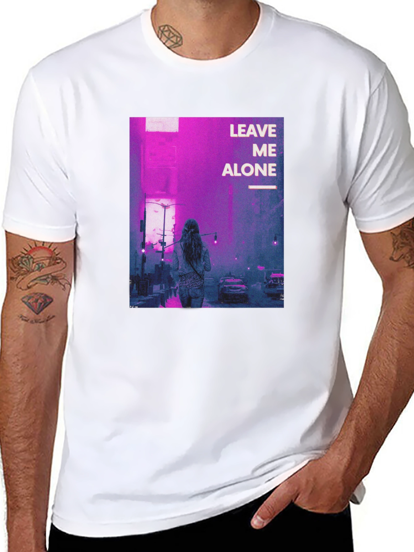 Leave Me Alone Graphic Black T-Shirt