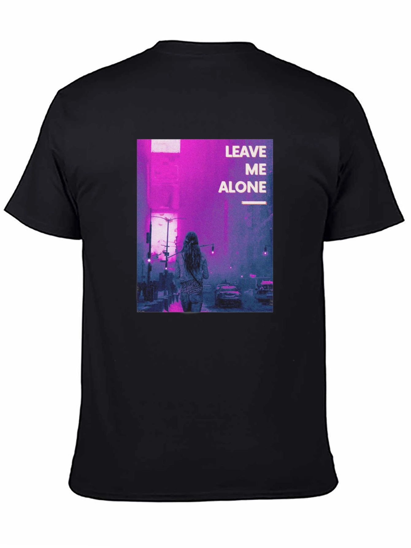 Leave Me Alone Graphic Black T-Shirt