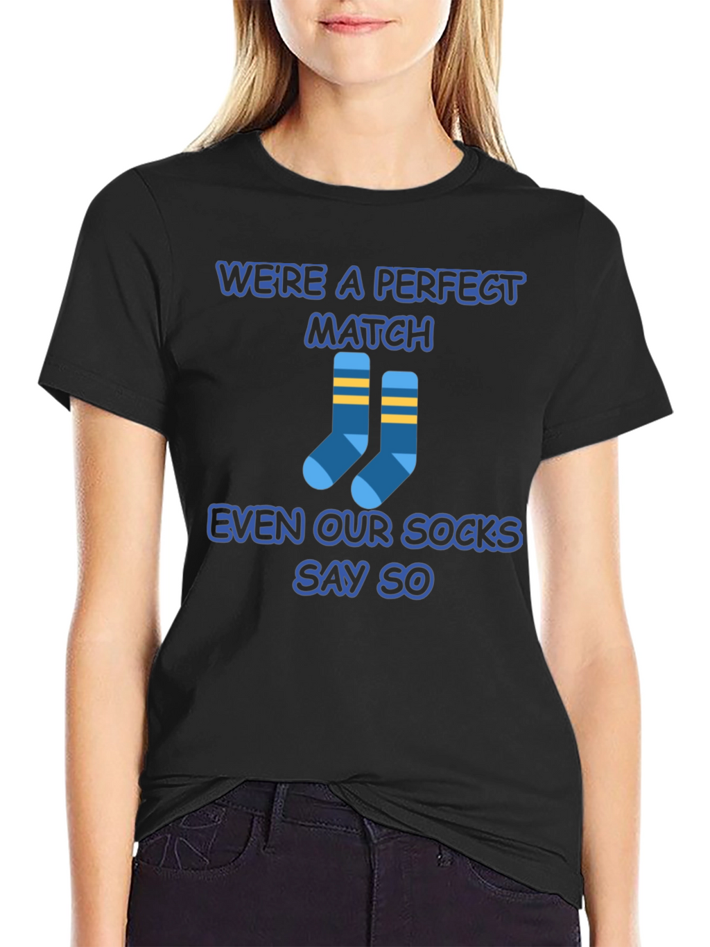 Perfect Match Socks Graphic Tee - Cute Couple Shirt