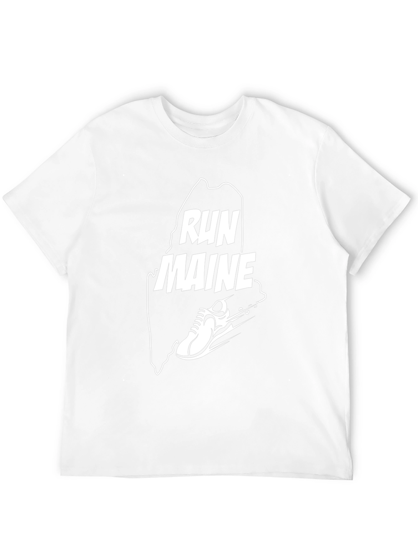 Run Maine Graphic Tee - Black Cotton Blend T-Shirt