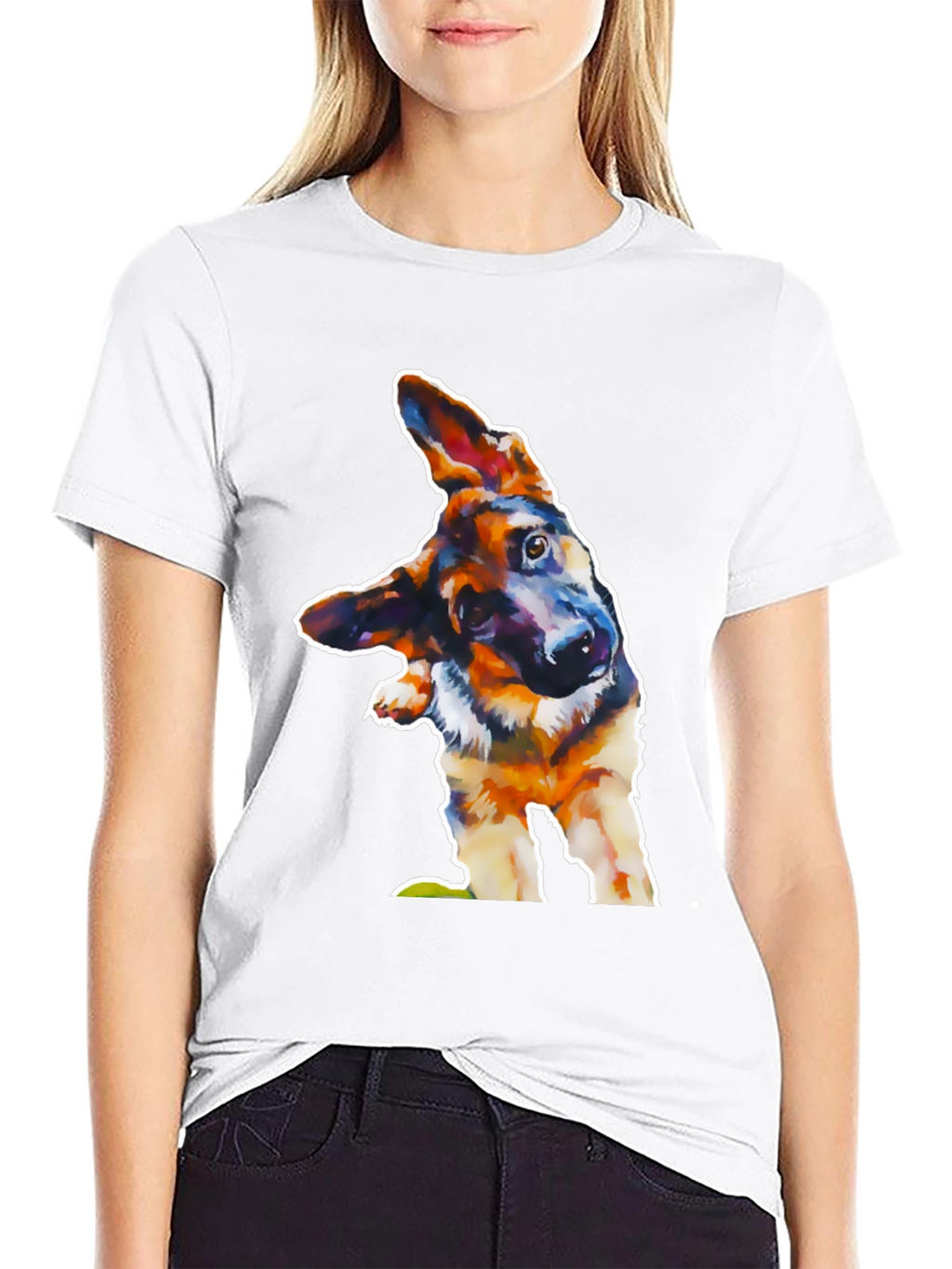 Dog Lover Tee: Artistic German Shepherd Design