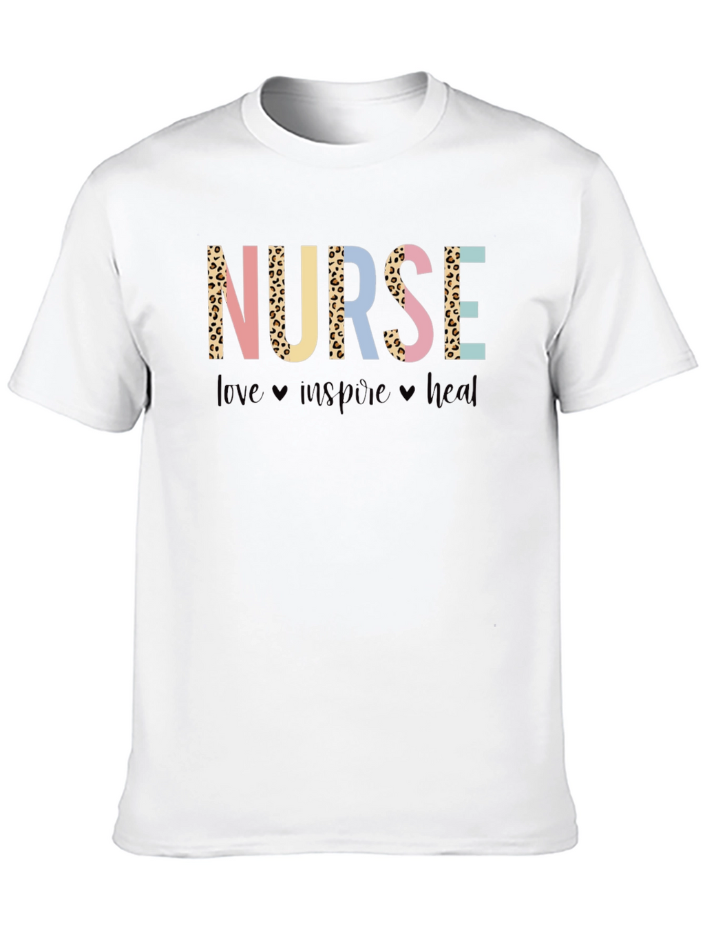 Nurse Leopard Print Graphic T-Shirt - Love Inspire Heal