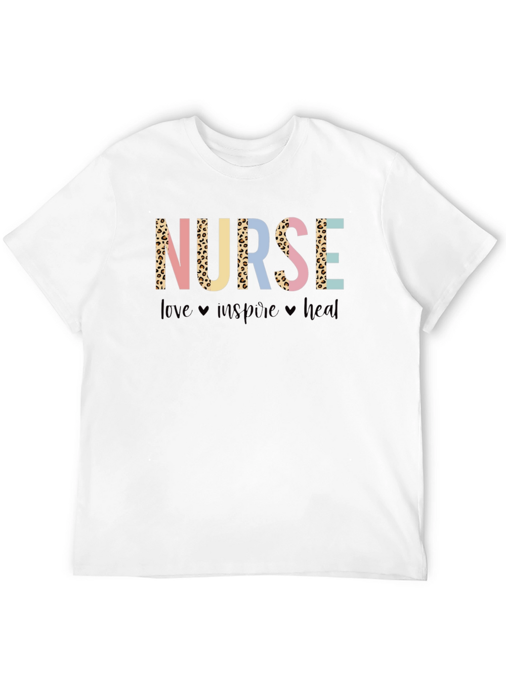 Nurse Leopard Print Graphic T-Shirt - Love Inspire Heal