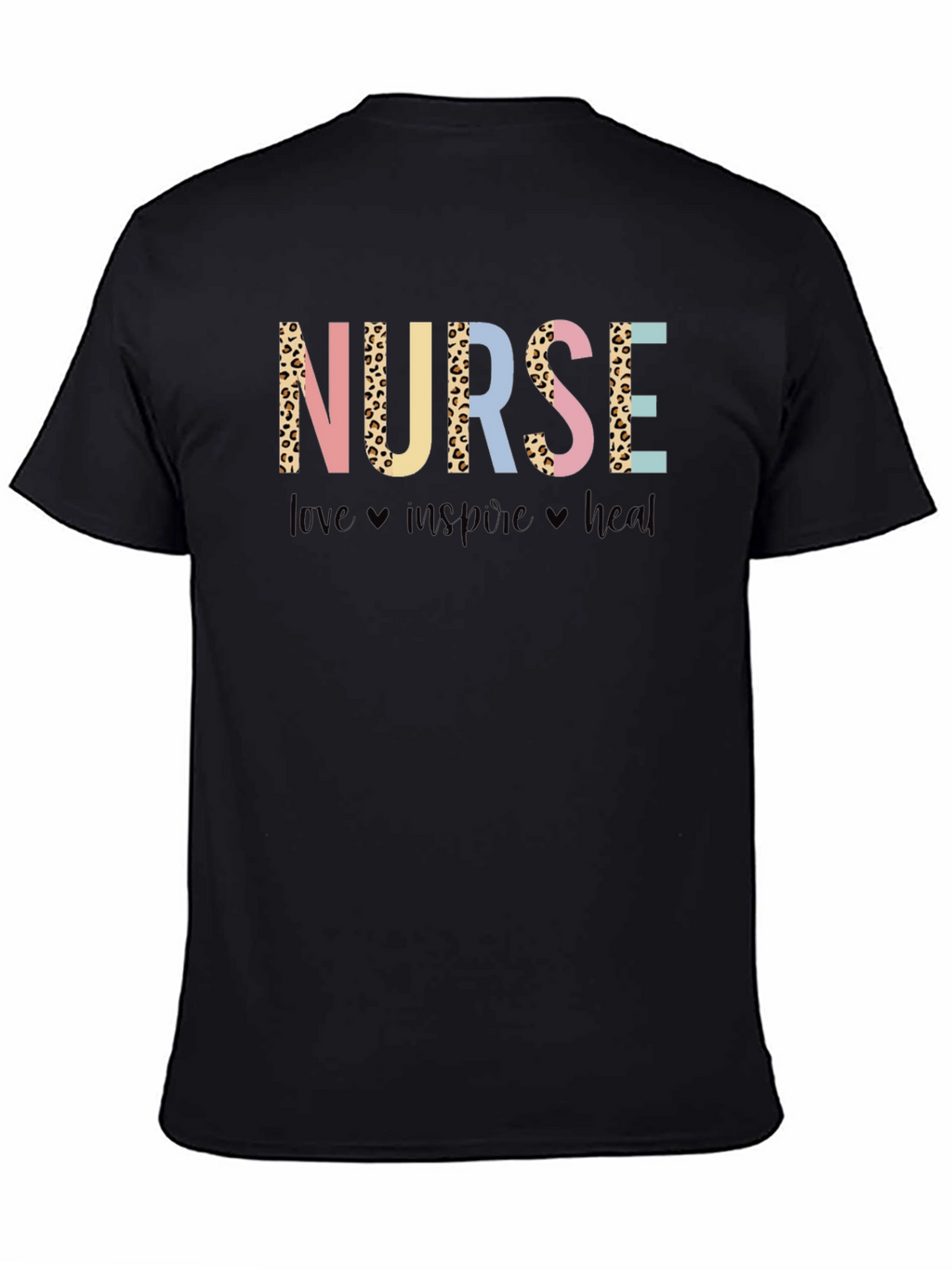 Nurse Leopard Print Graphic T-Shirt - Love Inspire Heal
