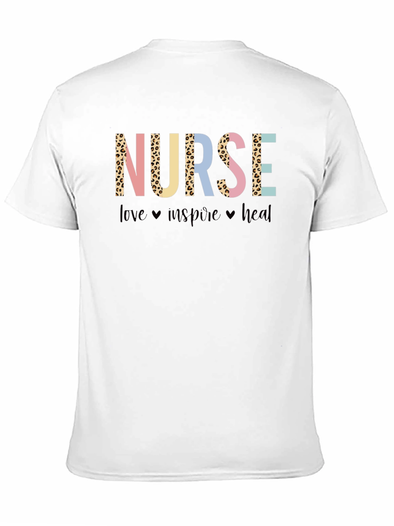Nurse Leopard Print Graphic T-Shirt - Love Inspire Heal