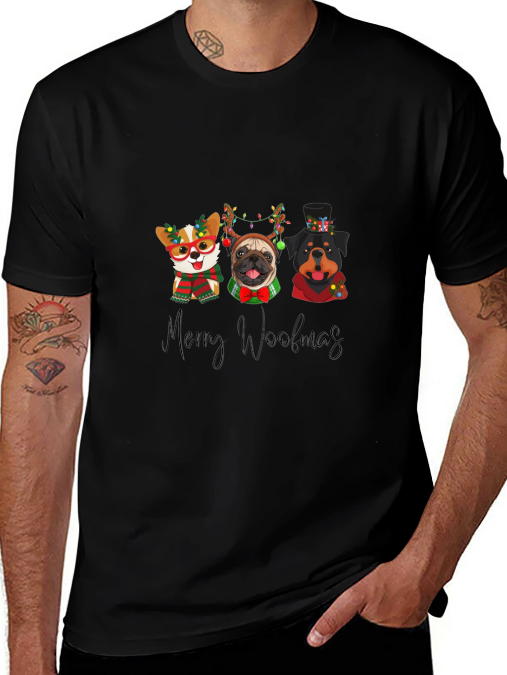 Merry Woolmas Dogs T-Shirt Holiday Gift
