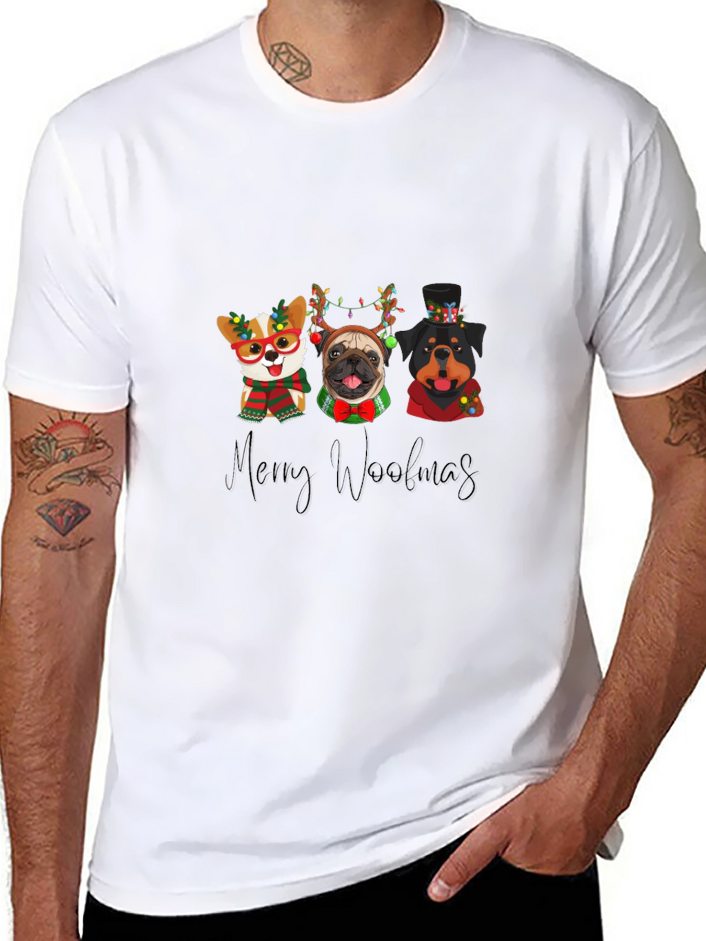 Merry Woolmas Dogs T-Shirt Holiday Gift