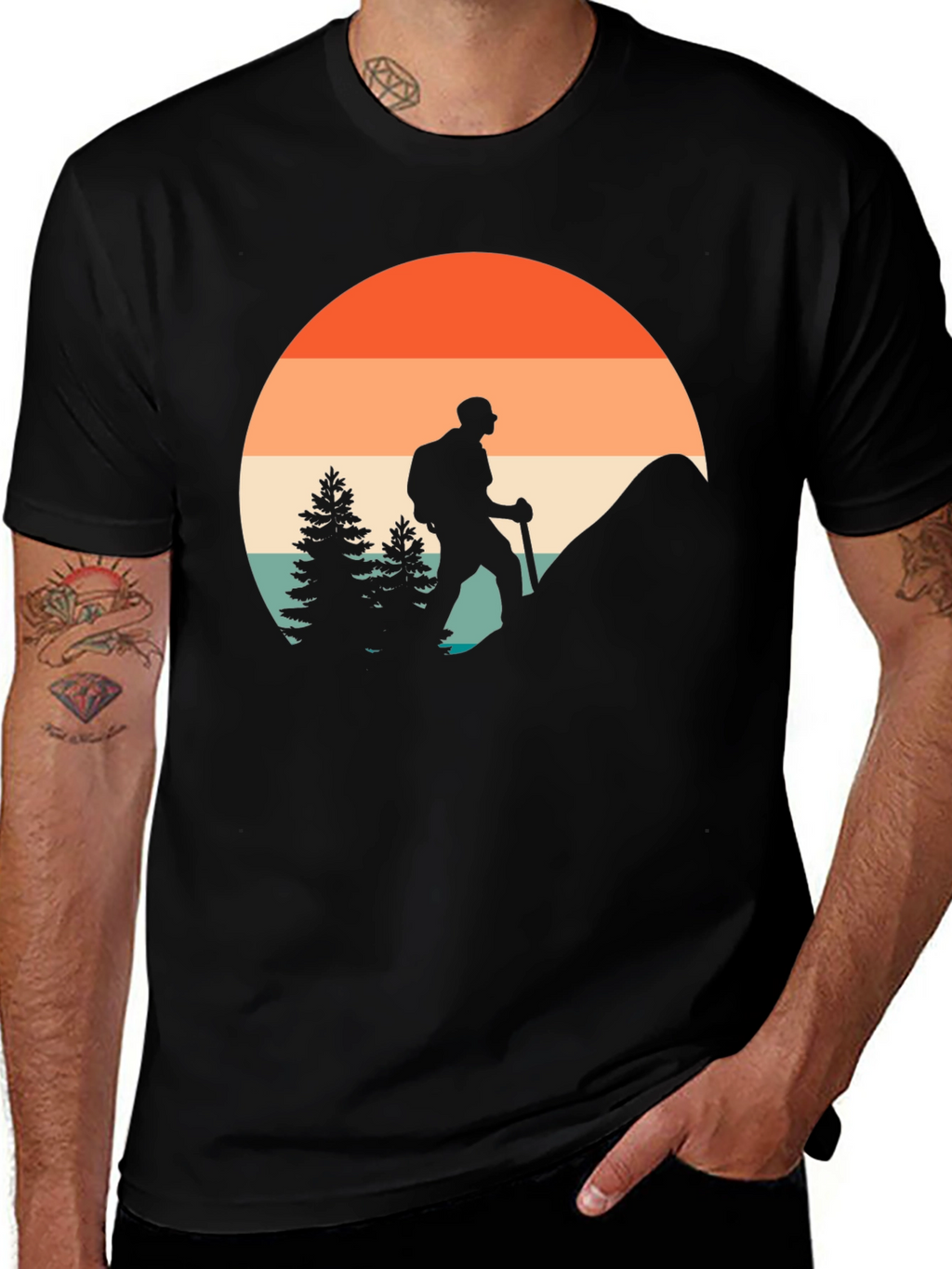 Retro Hiker Graphic T-Shirt - Adventure Ready