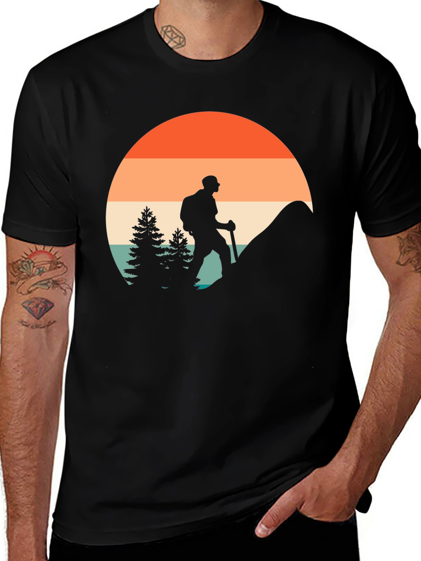 Retro Hiker Graphic T-Shirt - Adventure Ready