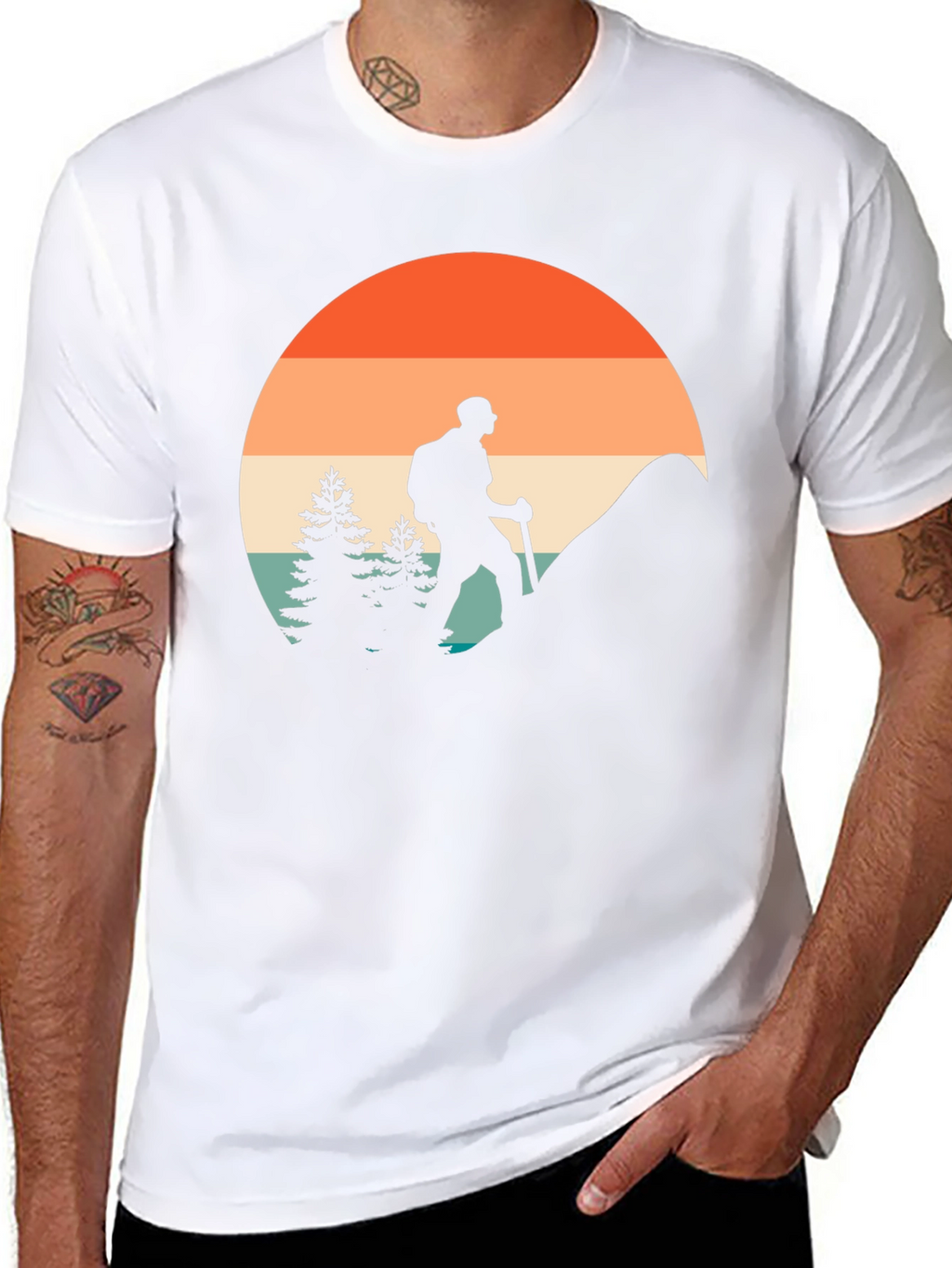 Retro Hiker Graphic T-Shirt - Adventure Ready