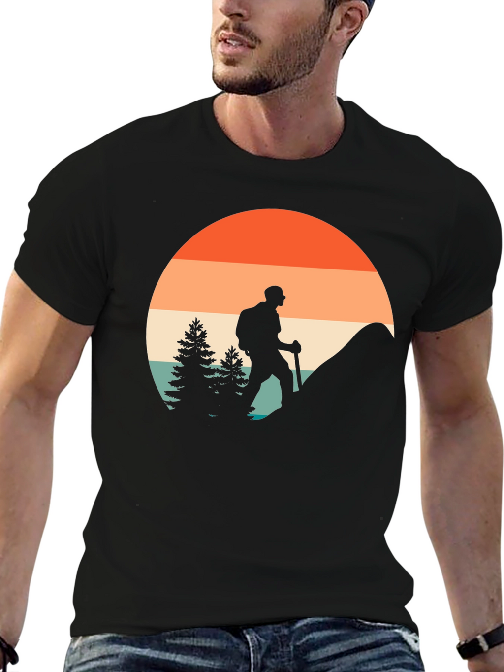 Retro Hiker Graphic T-Shirt - Adventure Ready