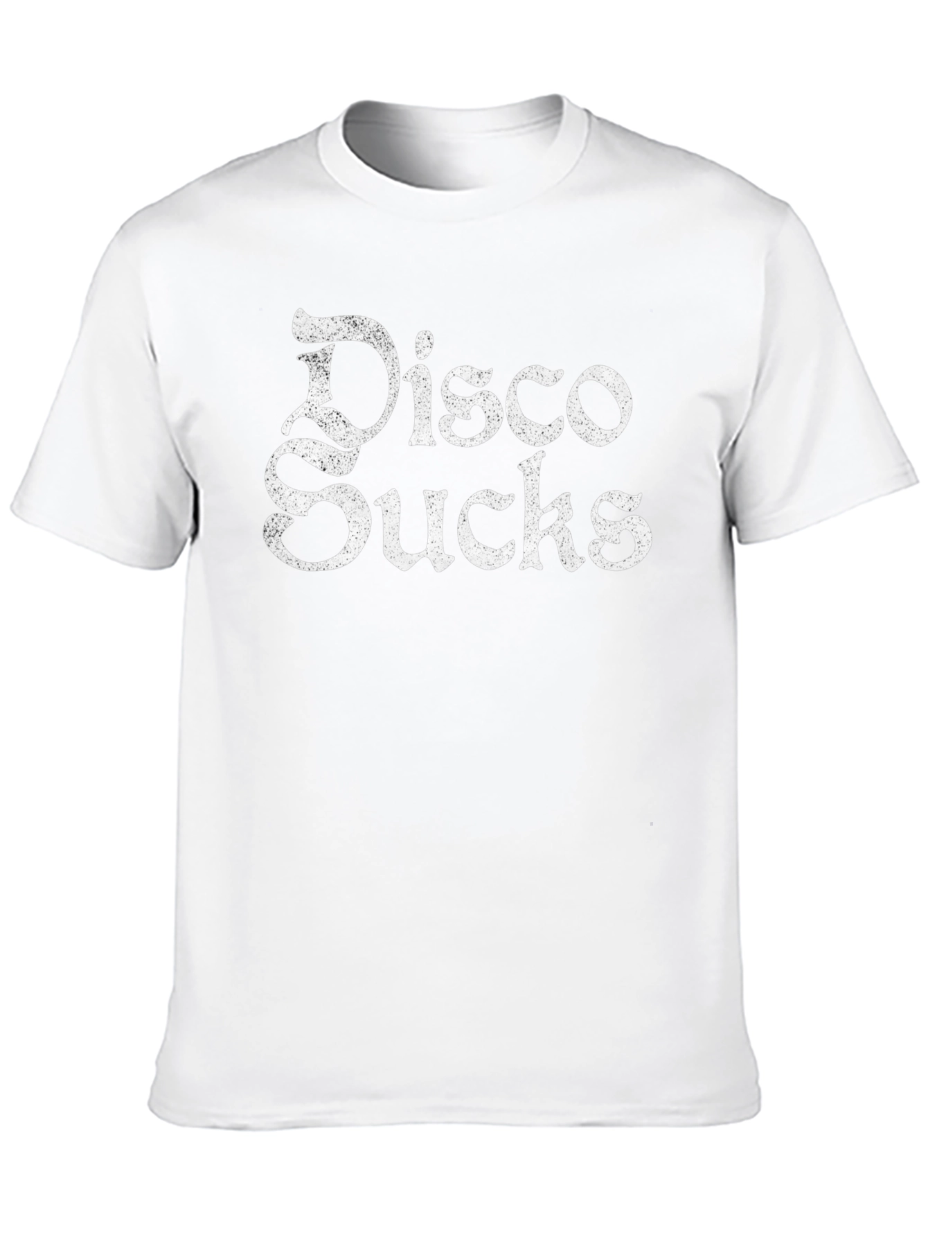 Disco Sucks Graphic Print Black T-Shirt