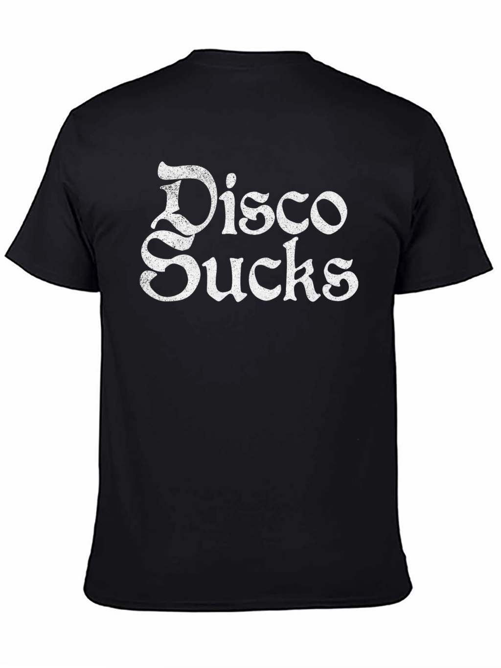 Disco Sucks Graphic Print Black T-Shirt