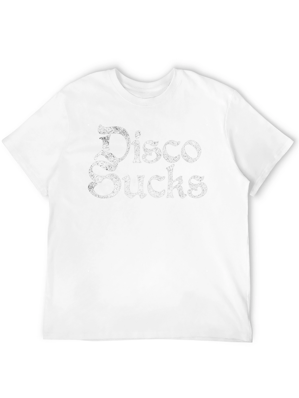 Disco Sucks Graphic Print Black T-Shirt