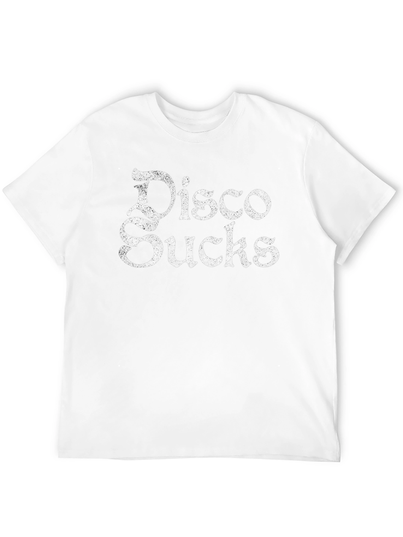 Disco Sucks Graphic Print Black T-Shirt