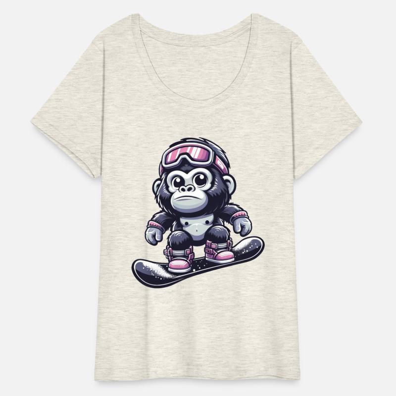 Monkey Gorilla Chimpanzee Ski Vacation Skier