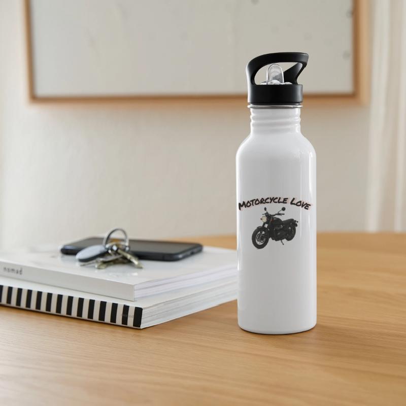 Moto Love Black Motorcycle Illustration