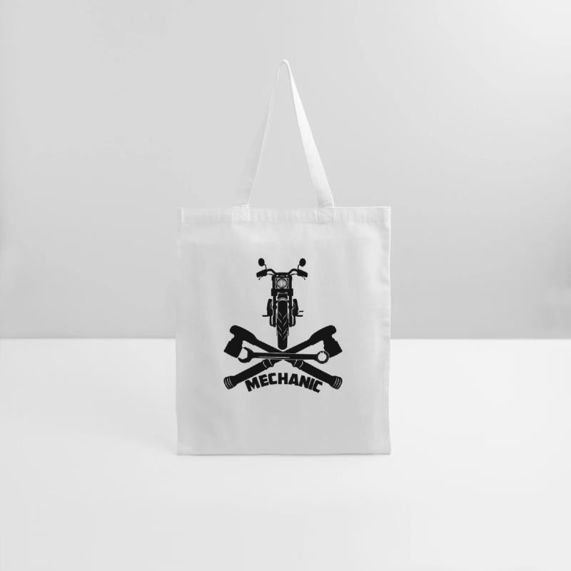 Motorcycle with tools logo for motorsport garage