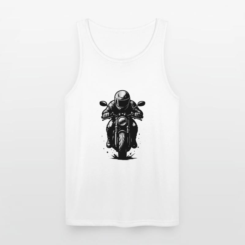 Motorcyclist in Helmet - Front View Illustration