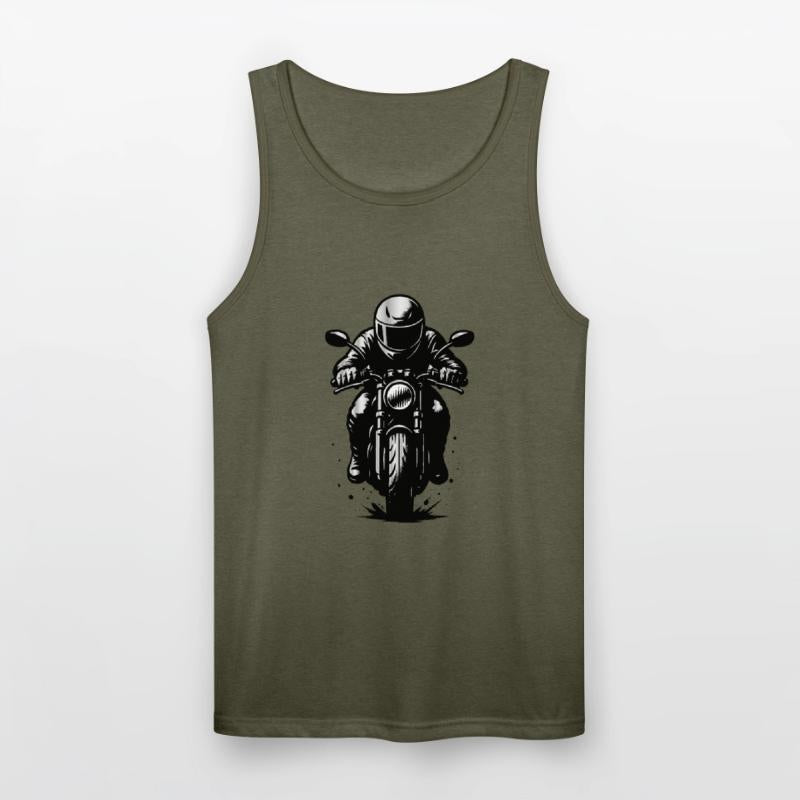 Motorcyclist in Helmet - Front View Illustration