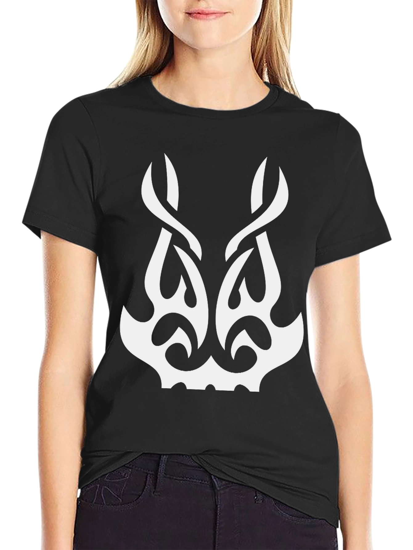 Tribal Graphic Tee - Black Cotton T-Shirt